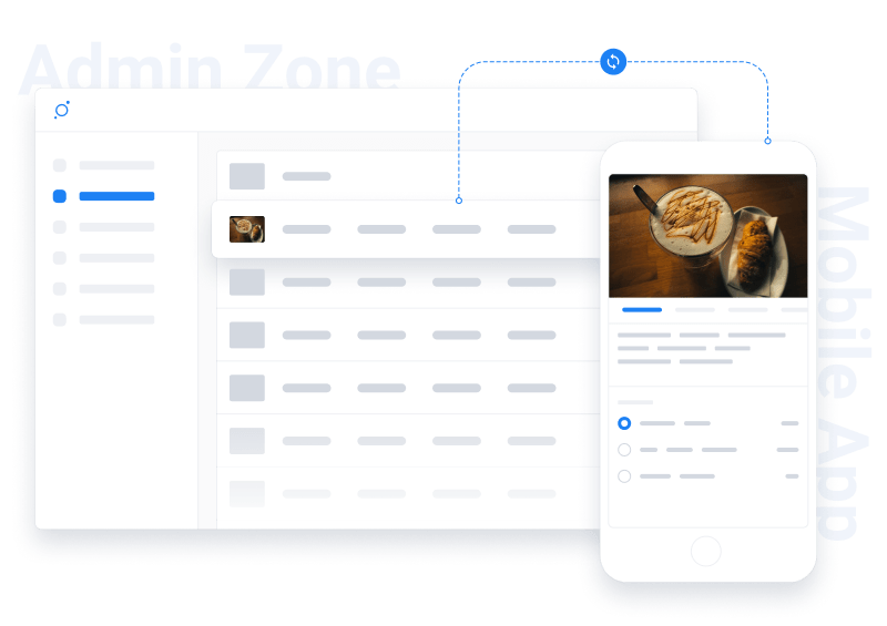Schematic showing direct connection between simple admin zone and app.